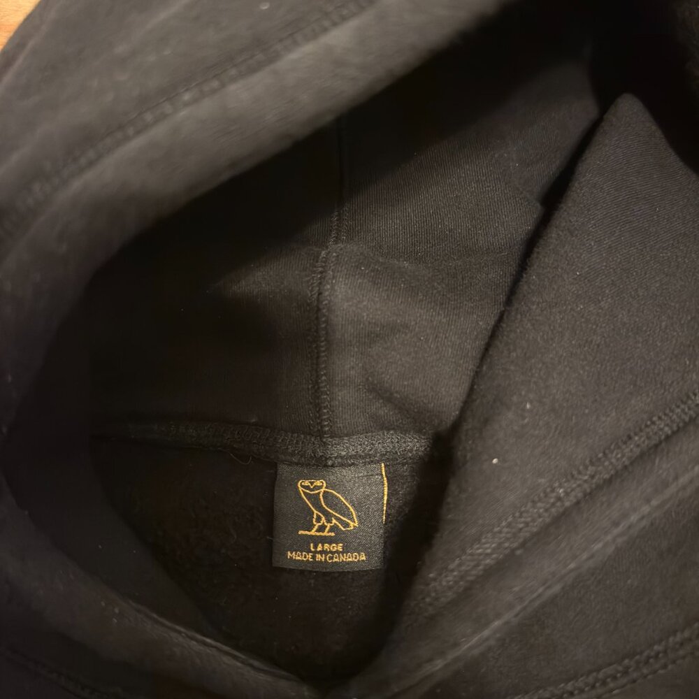 Black Hoodie Sweater with Gold Owl Embroidery - Picture 3 of 7